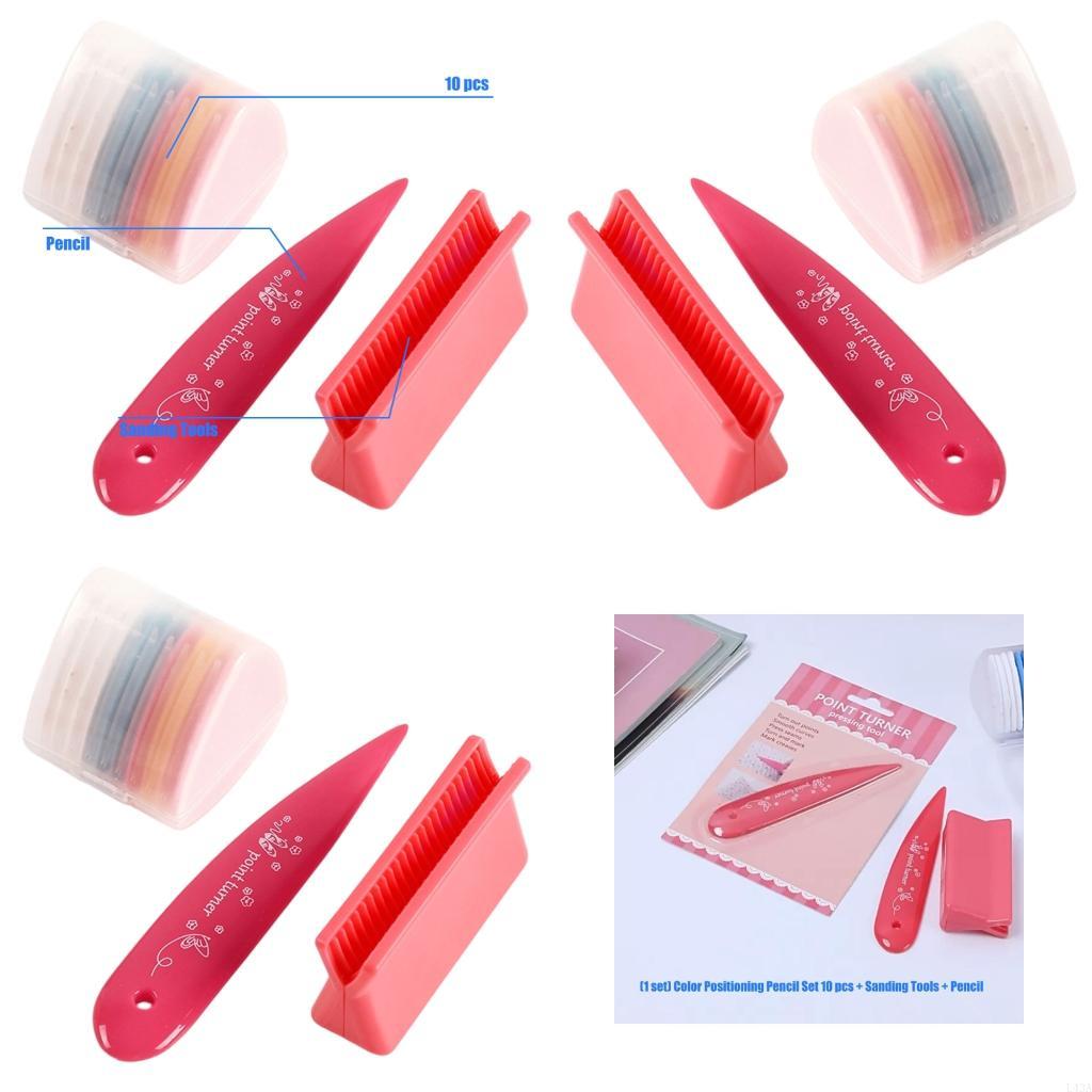 Bone Folder Tool - L43A 10-teiliges farbiges Schneiderkreide-Set mit Schärfwerkzeug