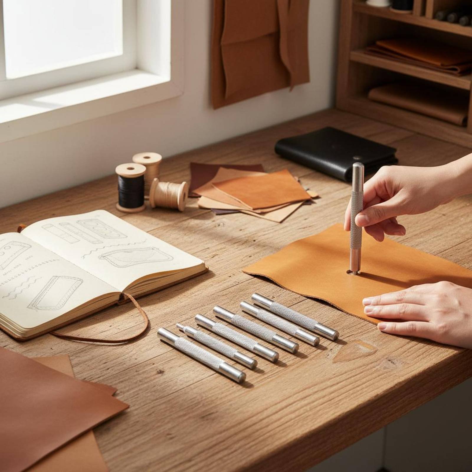 Rivet Setter Tool - 11-teiliges Druckknopf-Werkzeugset Langlebiges Stahl-Ledernieten-Setzwerkzeug Lederbearbeitungswerkzeuge Verschiedene