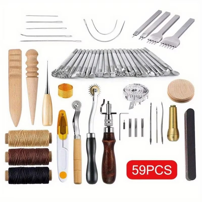 59-teiliges Lederhandwerk-Set, – Groover Stitching Tool Bewertung und Preis